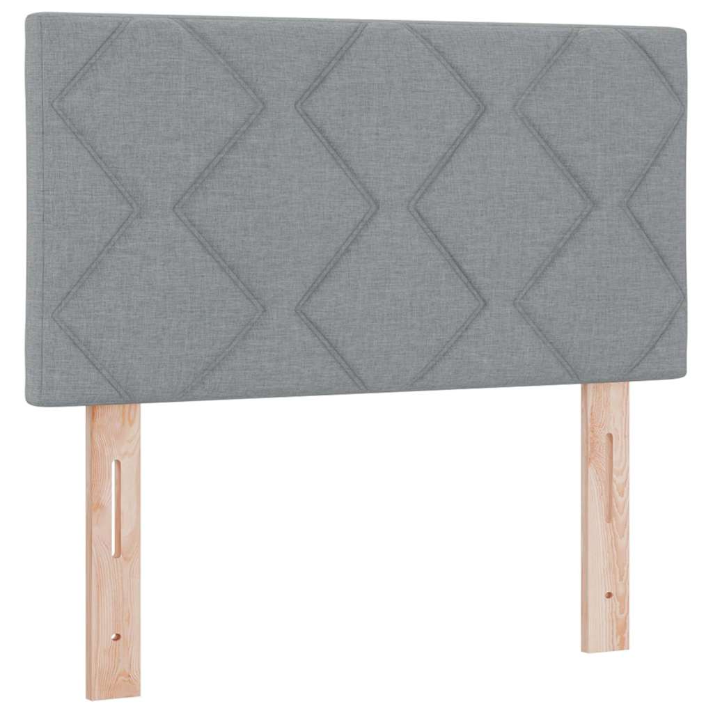 Boxspringbed met hoofdeinde Lichtgrijs 120 x 190 cm Stof