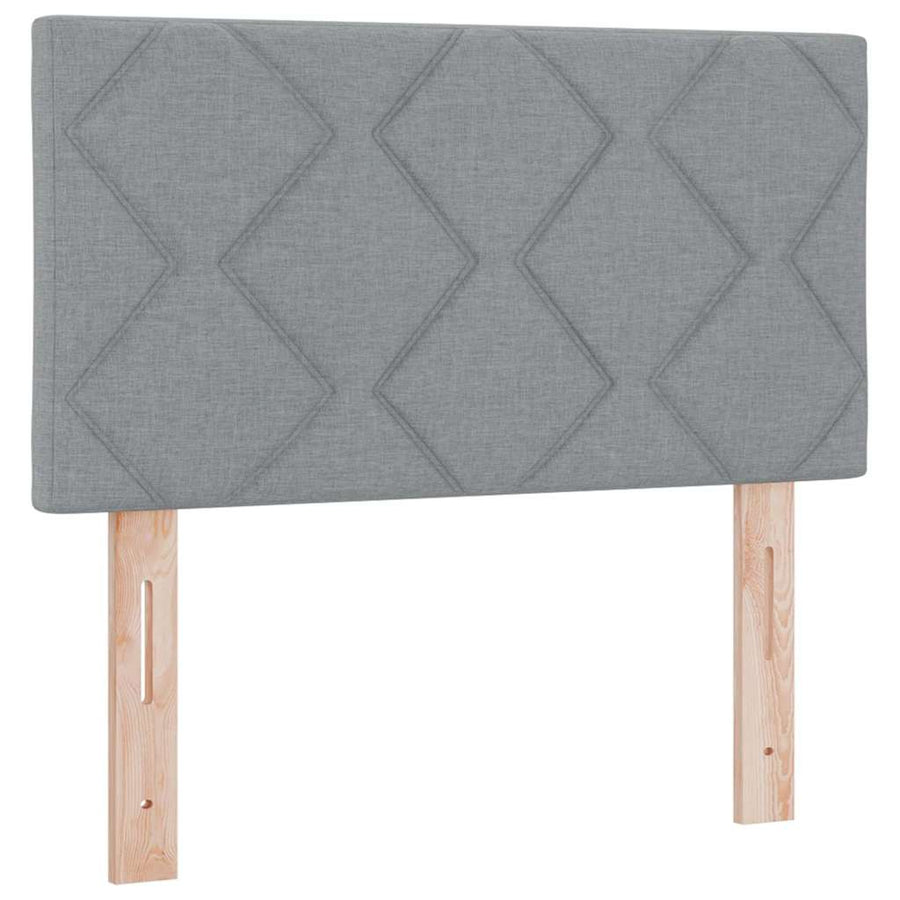 Boxspringbed met hoofdeinde Lichtgrijs 120 x 190 cm Stof