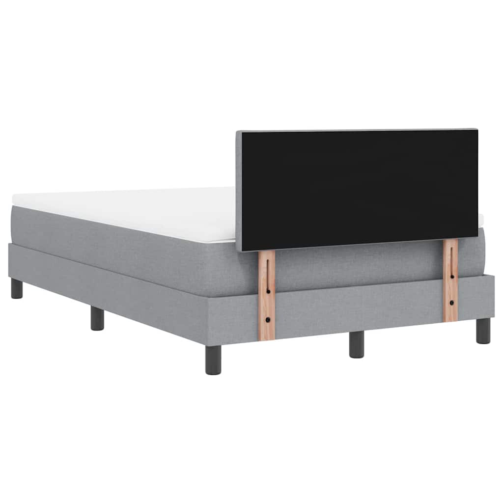 Boxspringbed met hoofdeinde Lichtgrijs 120 x 190 cm Stof