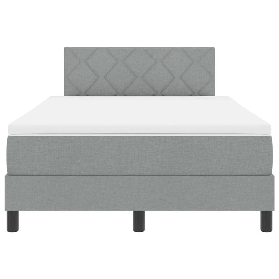 Boxspringbed met hoofdeinde Lichtgrijs 120 x 190 cm Stof