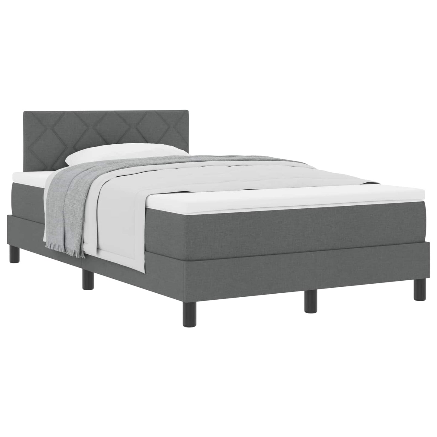 Boxspringbed met matras Donkergrijs 120 x 190 cm Stof