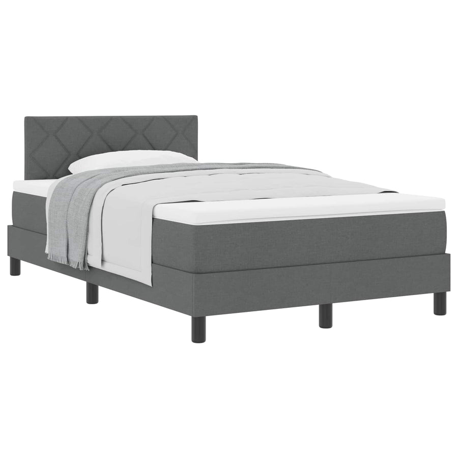 Boxspringbed met matras Donkergrijs 120 x 190 cm Stof