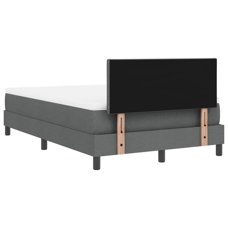 Boxspringbed met matras Donkergrijs 120 x 190 cm Stof