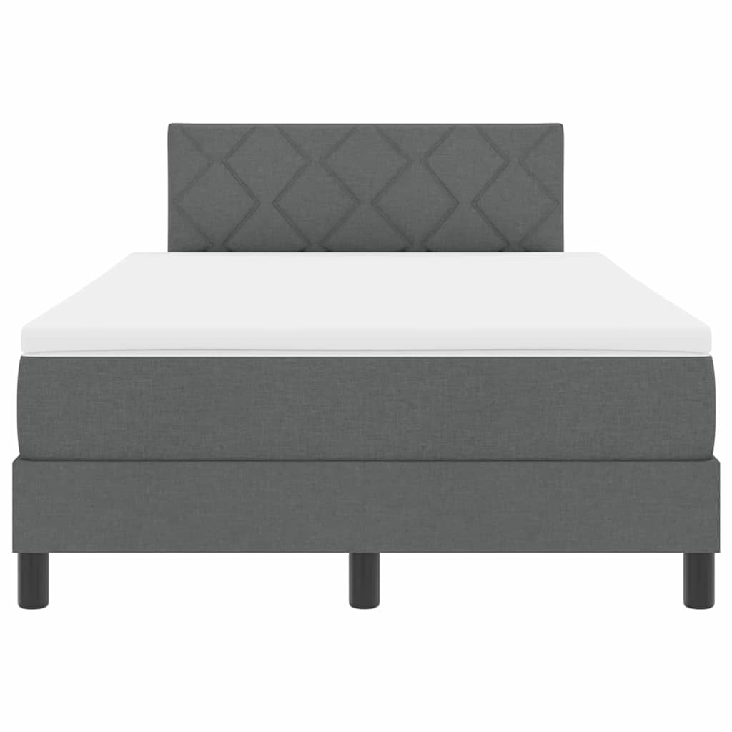 Boxspringbed met matras Donkergrijs 120 x 190 cm Stof