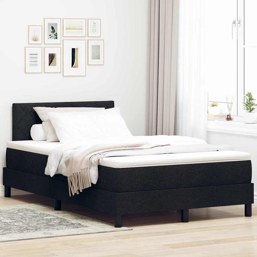 Boxspringbed met matras met hoofdeinde Zwart 120 x 190 cm Stof