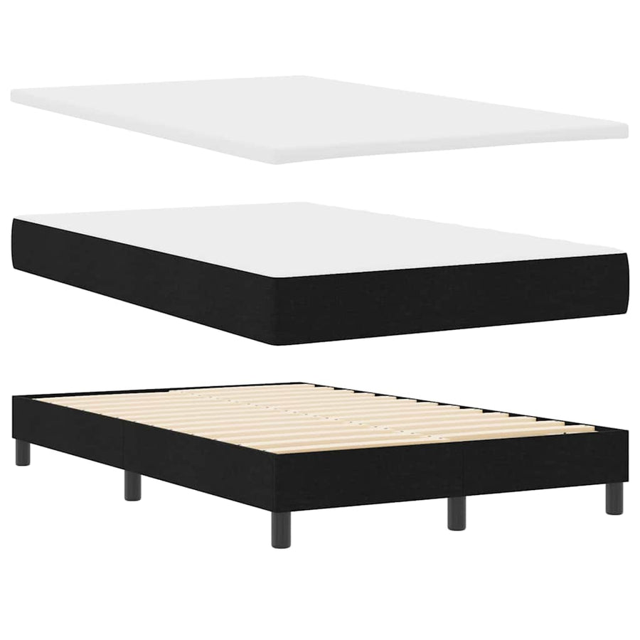 Boxspringbed met matras met hoofdeinde Zwart 120 x 190 cm Stof