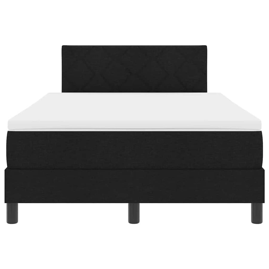 Boxspringbed met matras met hoofdeinde Zwart 120 x 190 cm Stof