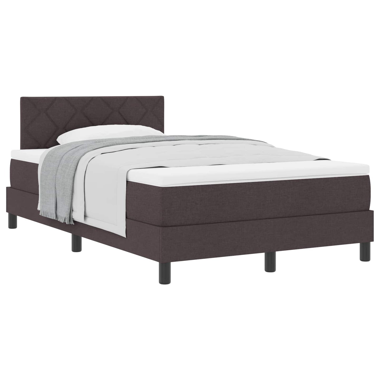 Boxspringbed met matras Donkerbruin 120 x 190 cm Stof
