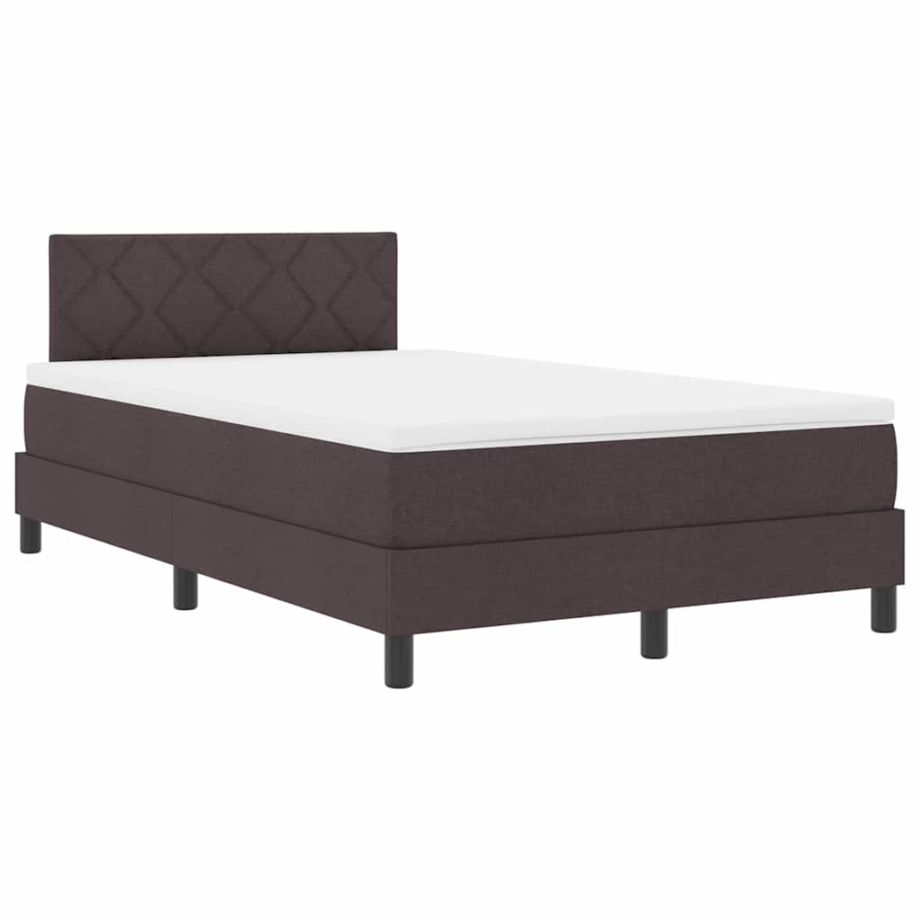 Boxspringbed met matras Donkerbruin 120 x 190 cm Stof