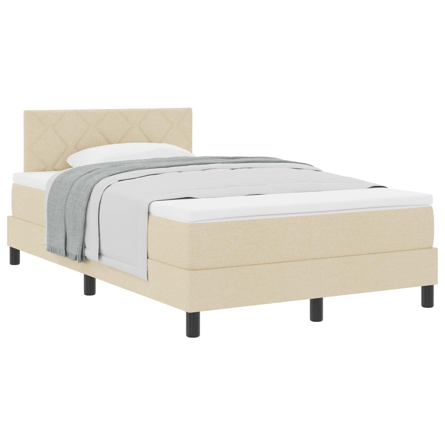 Boxspringbed met matras met hoofdeinde Crème 120 x 190 cm Stof