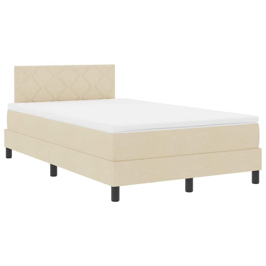 Boxspringbed met matras met hoofdeinde Crème 120 x 190 cm Stof