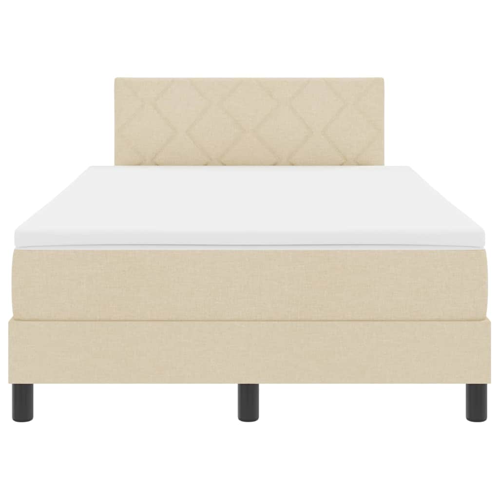 Boxspringbed met matras met hoofdeinde Crème 120 x 190 cm Stof