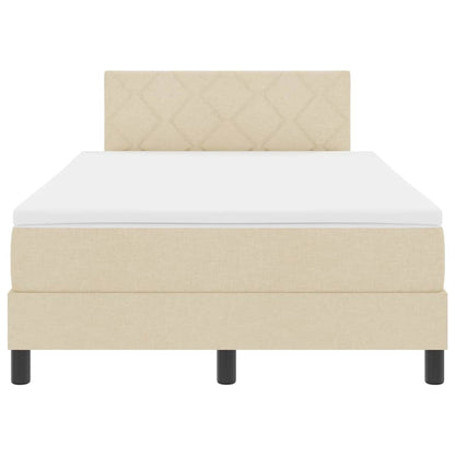 Boxspringbed met matras met hoofdeinde Crème 120 x 190 cm Stof