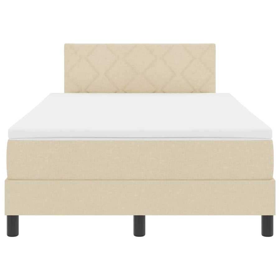 Boxspringbed met matras met hoofdeinde Crème 120 x 190 cm Stof