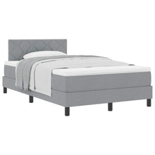 Boxspringbed met hoofdeinde Lichtgrijs 120 x 200 cm Stof