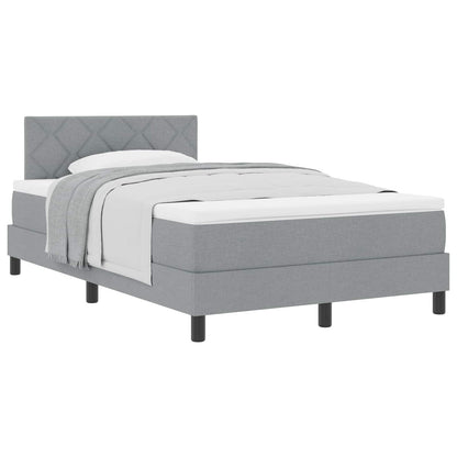 Boxspringbed met hoofdeinde Lichtgrijs 120 x 200 cm Stof