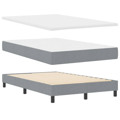 Boxspringbed met hoofdeinde Lichtgrijs 120 x 200 cm Stof