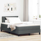 Box spring bed with mattress Dark grey 120 x 200 cm Fabric