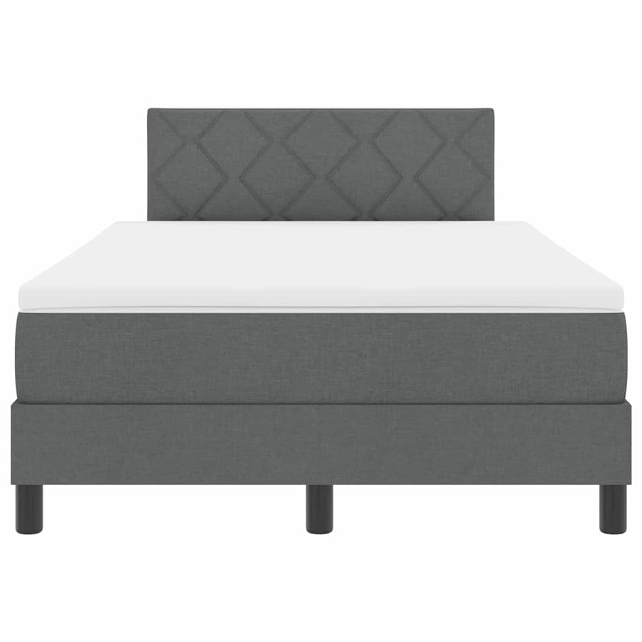 Boxspringbed met matras Donkergrijs 120 x 200 cm Stof