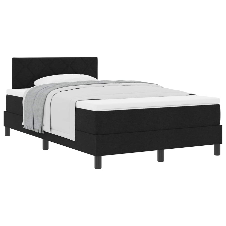 Boxspringbed met matras met hoofdeinde Zwart 120 x 200 cm Stof