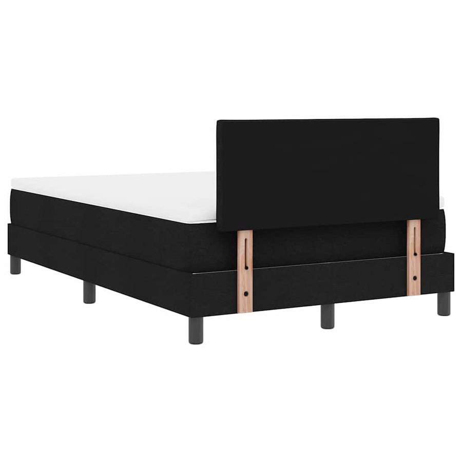 Boxspringbed met matras met hoofdeinde Zwart 120 x 200 cm Stof
