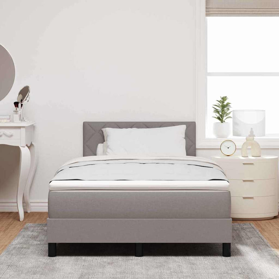 Boxspringbed met matras met hoofdeinde Taupe 120 x 200 cm Stof