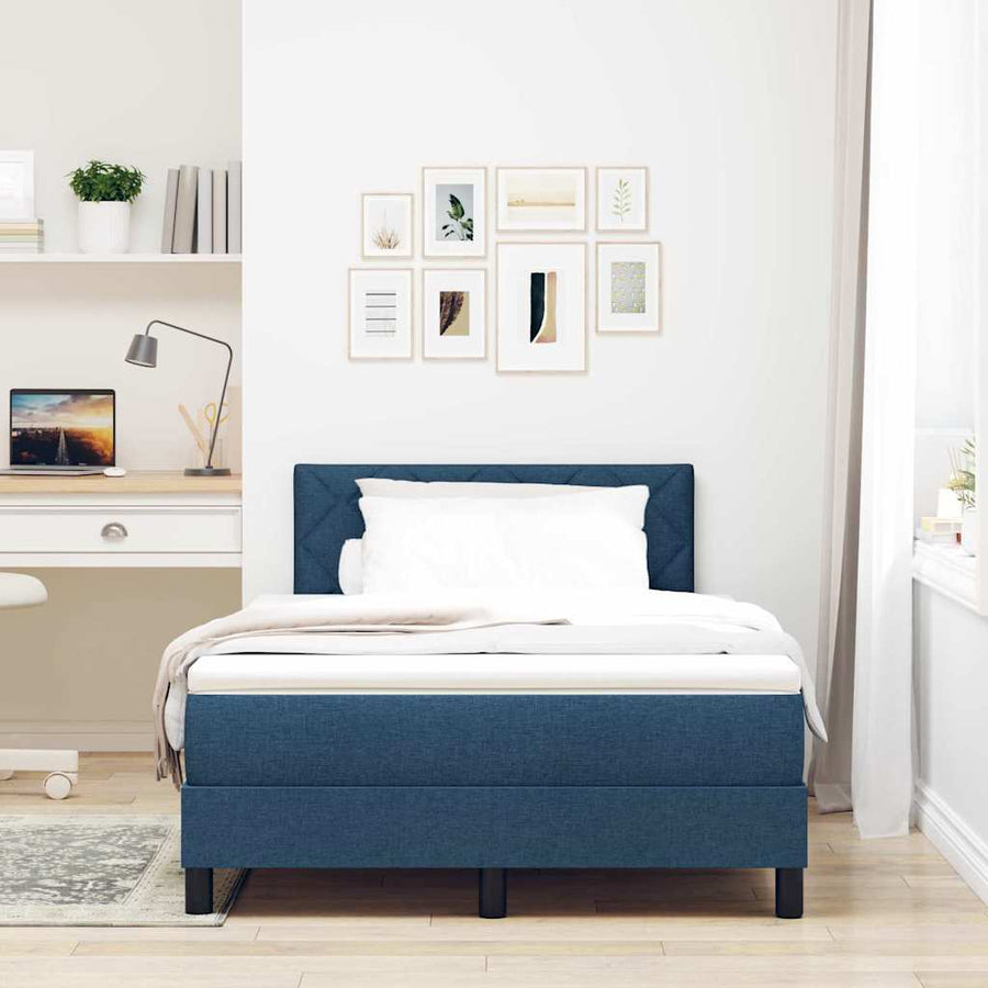 Boxspringbed met matras met hoofdeinde Blauw 120 x 200 cm Stof