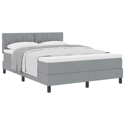 Boxspringbed met hoofdeinde Lichtgrijs 140 x 190 cm Stof