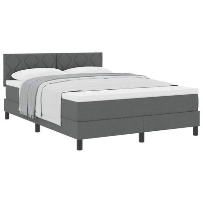 Boxspringbed met hoofdeinde Donkergrijs 140 x 190 cm Stof