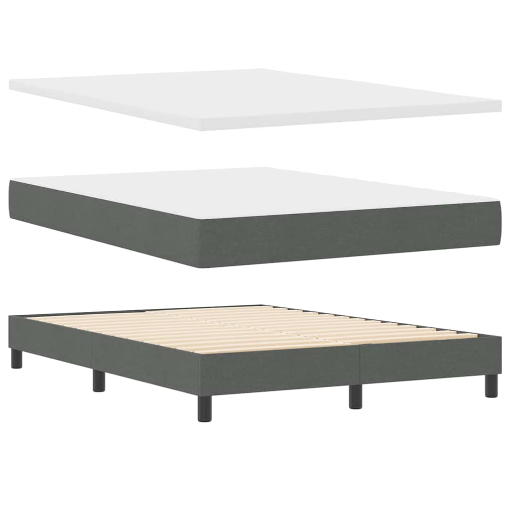 Boxspringbed met hoofdeinde Donkergrijs 140 x 190 cm Stof