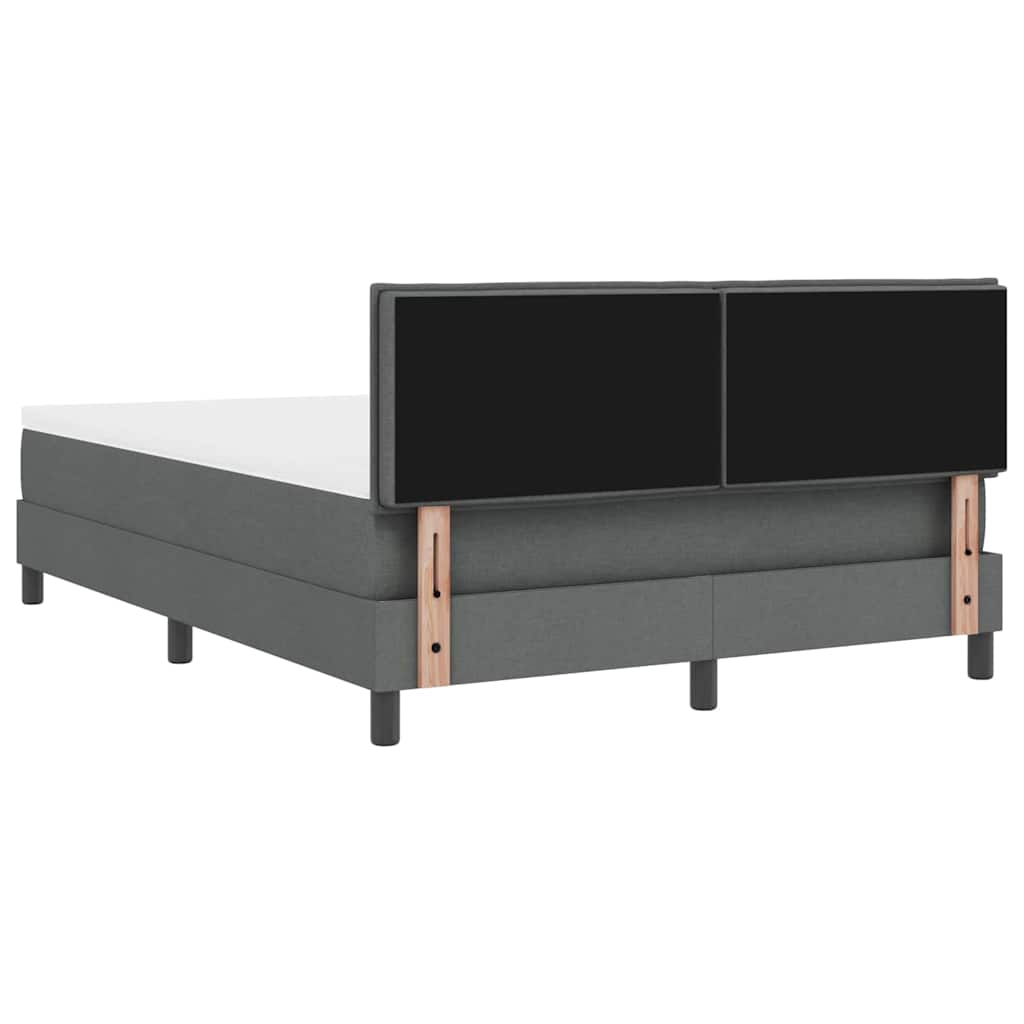 Boxspringbed met hoofdeinde Donkergrijs 140 x 190 cm Stof