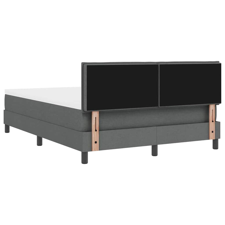 Boxspringbed met hoofdeinde Donkergrijs 140 x 190 cm Stof