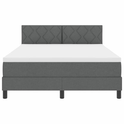 Boxspringbed met hoofdeinde Donkergrijs 140 x 190 cm Stof