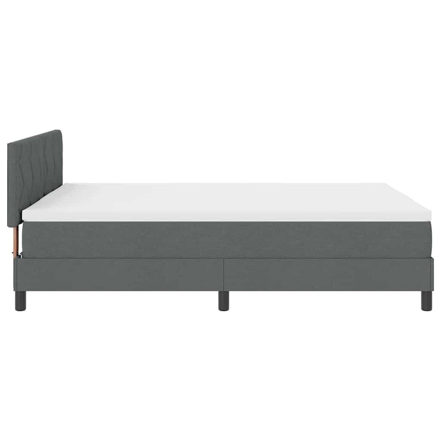 Boxspringbed met hoofdeinde Donkergrijs 140 x 190 cm Stof