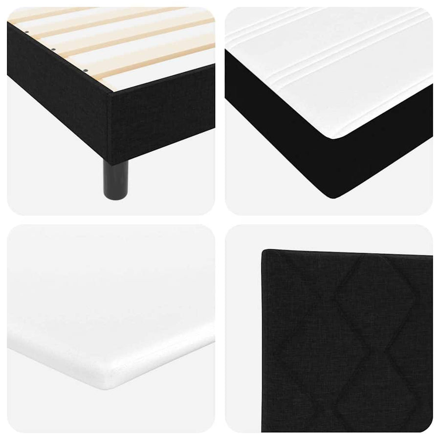 Boxspringbed met hoofdeinde Zwart 140 x 190 cm Stof