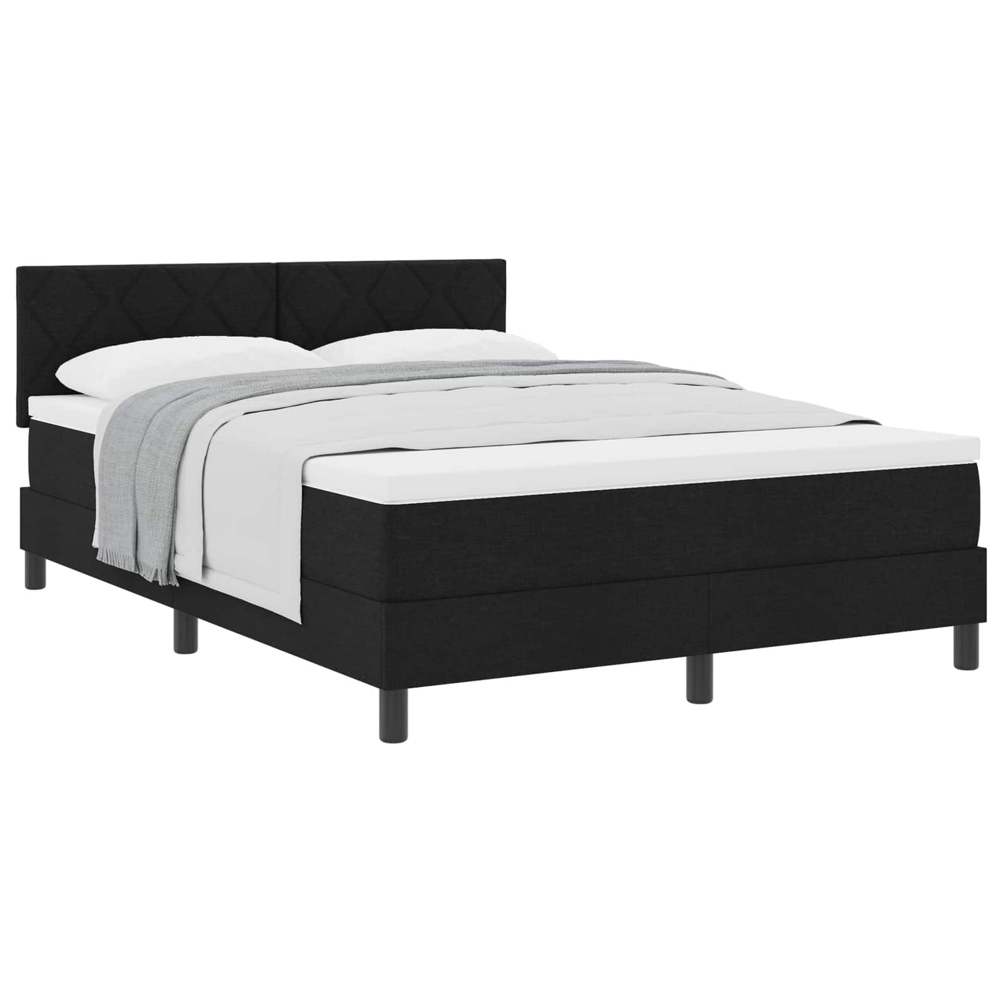 Boxspringbed met hoofdeinde Zwart 140 x 190 cm Stof