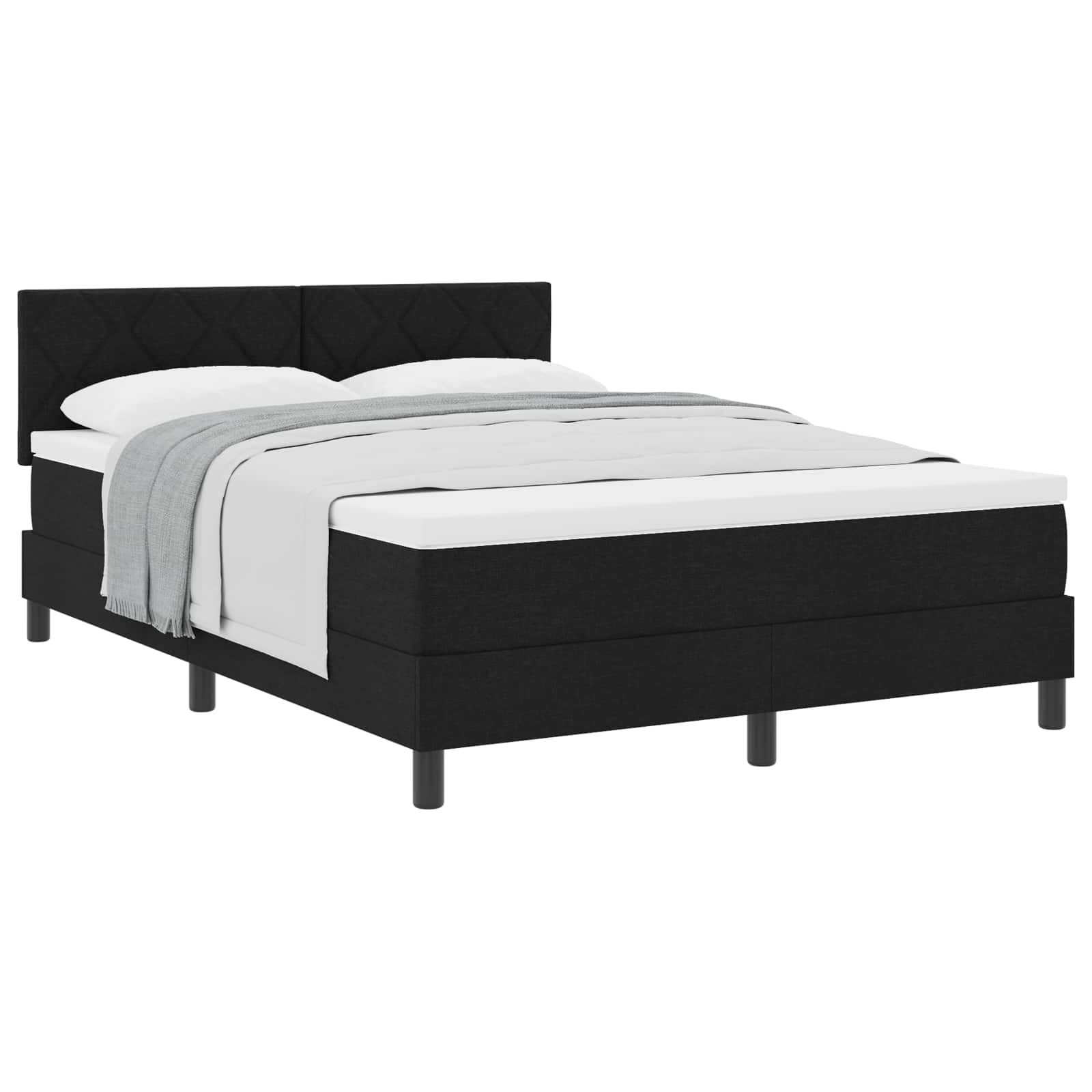 Boxspringbed met hoofdeinde Zwart 140 x 190 cm Stof