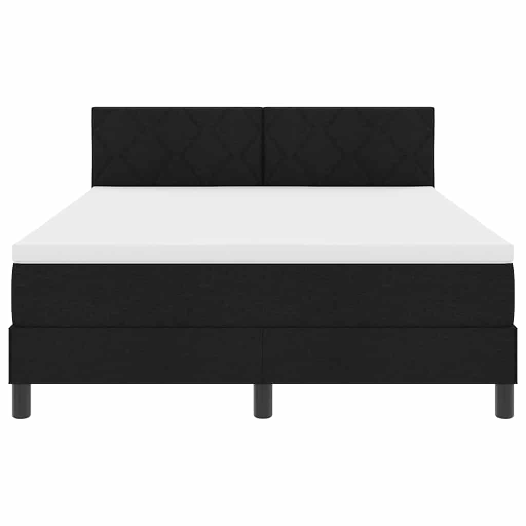 Boxspringbed met hoofdeinde Zwart 140 x 190 cm Stof