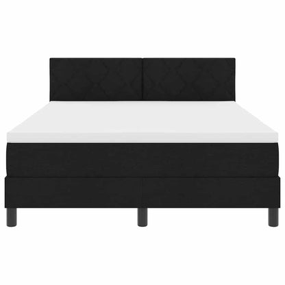 Boxspringbed met hoofdeinde Zwart 140 x 190 cm Stof