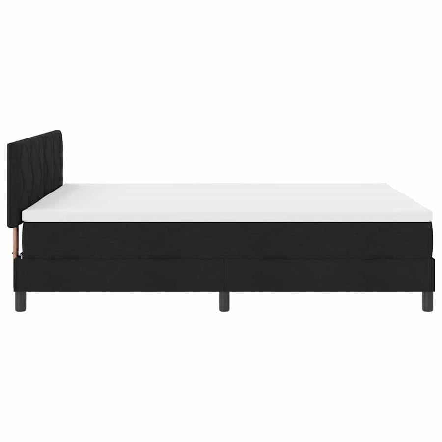 Boxspringbed met hoofdeinde Zwart 140 x 190 cm Stof