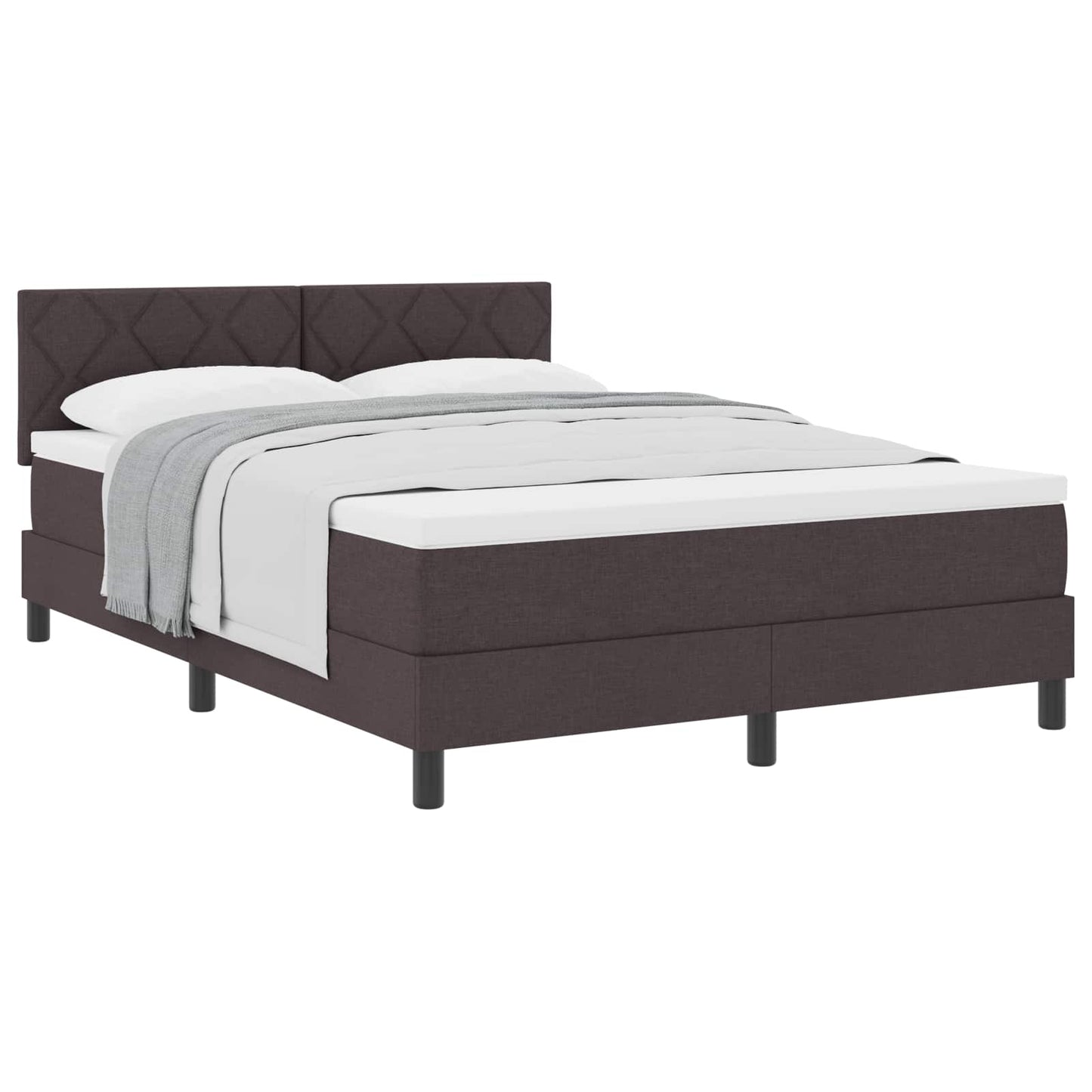 Boxspringbed met kussen Donkerbruin 140 x 200 cm Stof