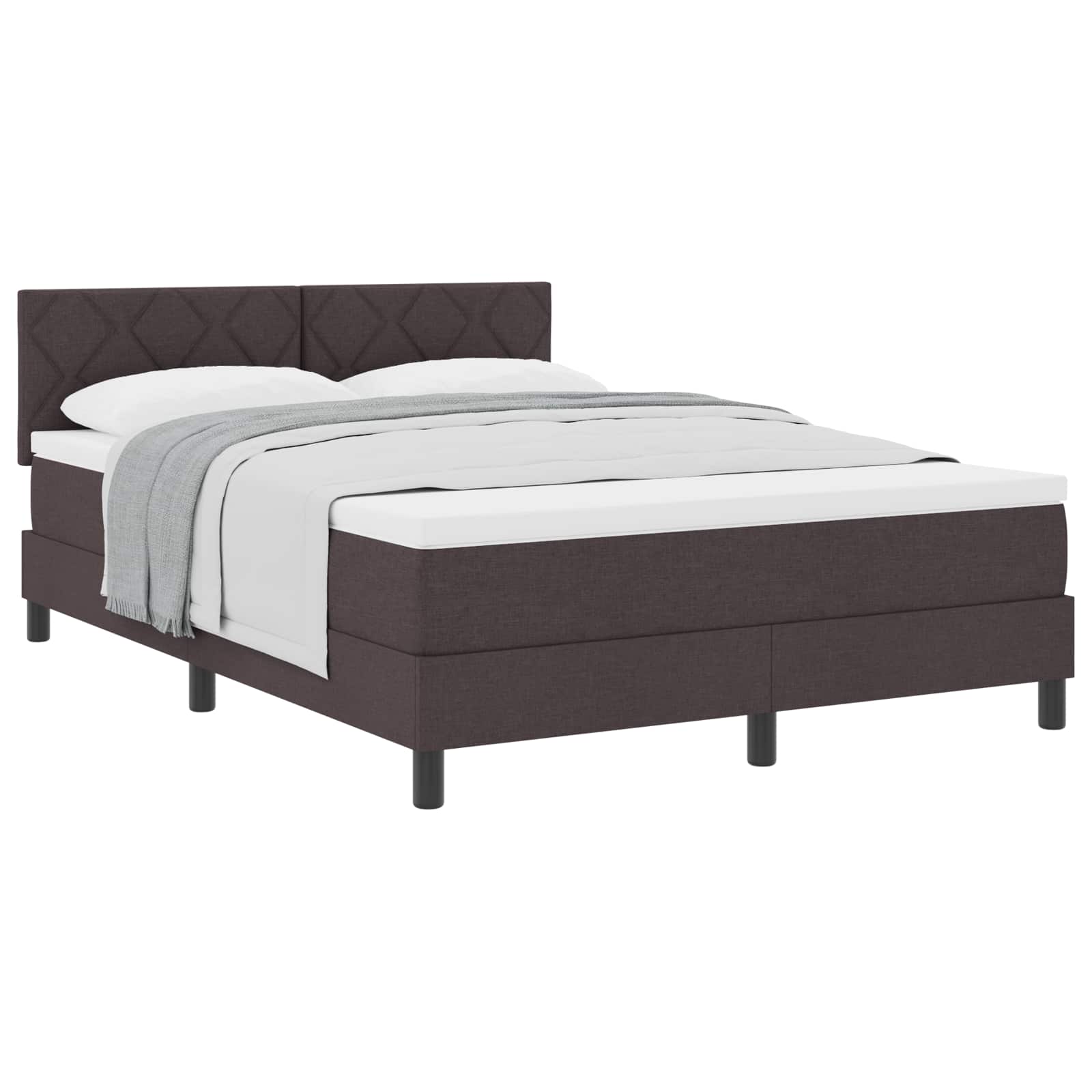 Boxspringbed met kussen Donkerbruin 140 x 200 cm Stof
