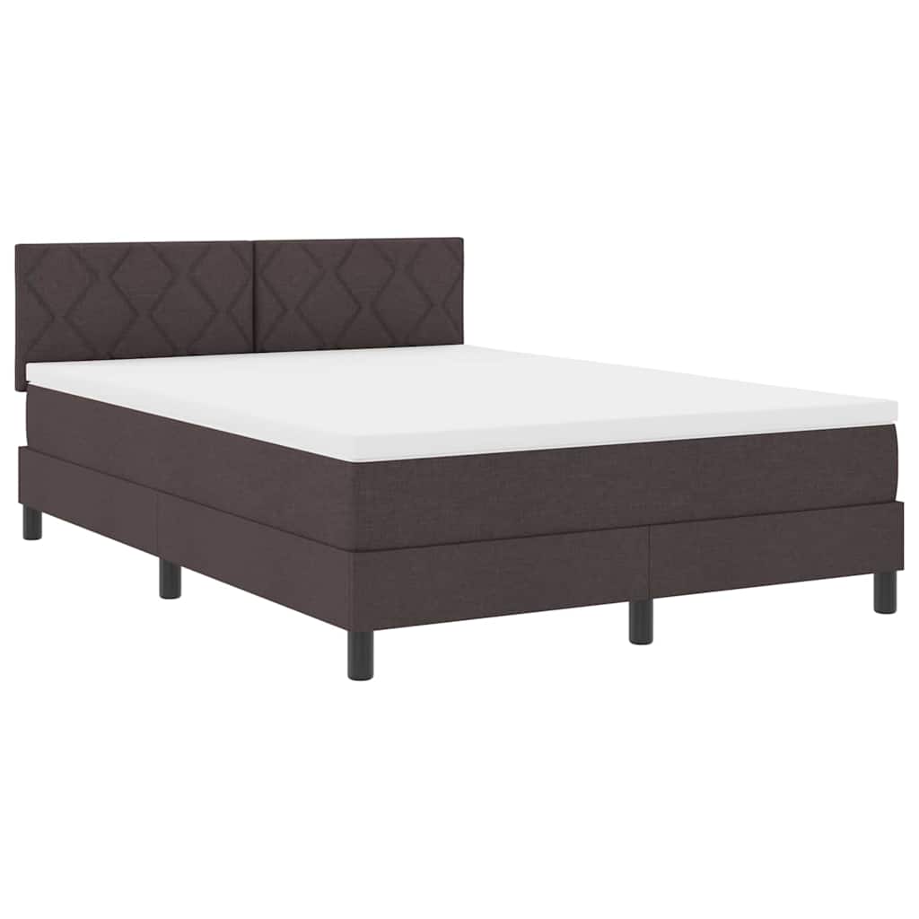 Boxspringbed met kussen Donkerbruin 140 x 200 cm Stof