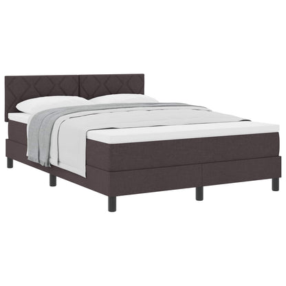 Boxspringbed met hoofdeinde Donkerbruin 160 x 200 cm Stof