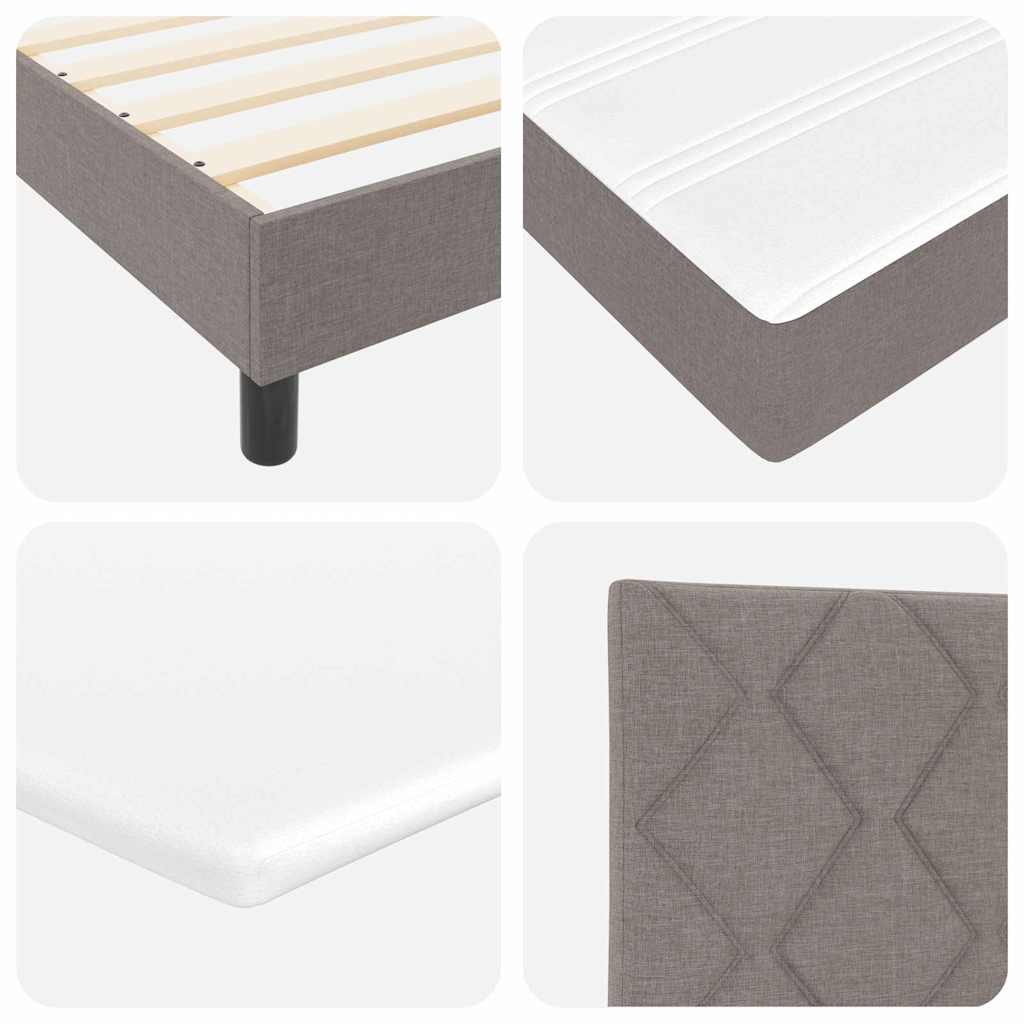 Boxspringbed met hoofdeinde Taupe 160 x 200 cm Stof