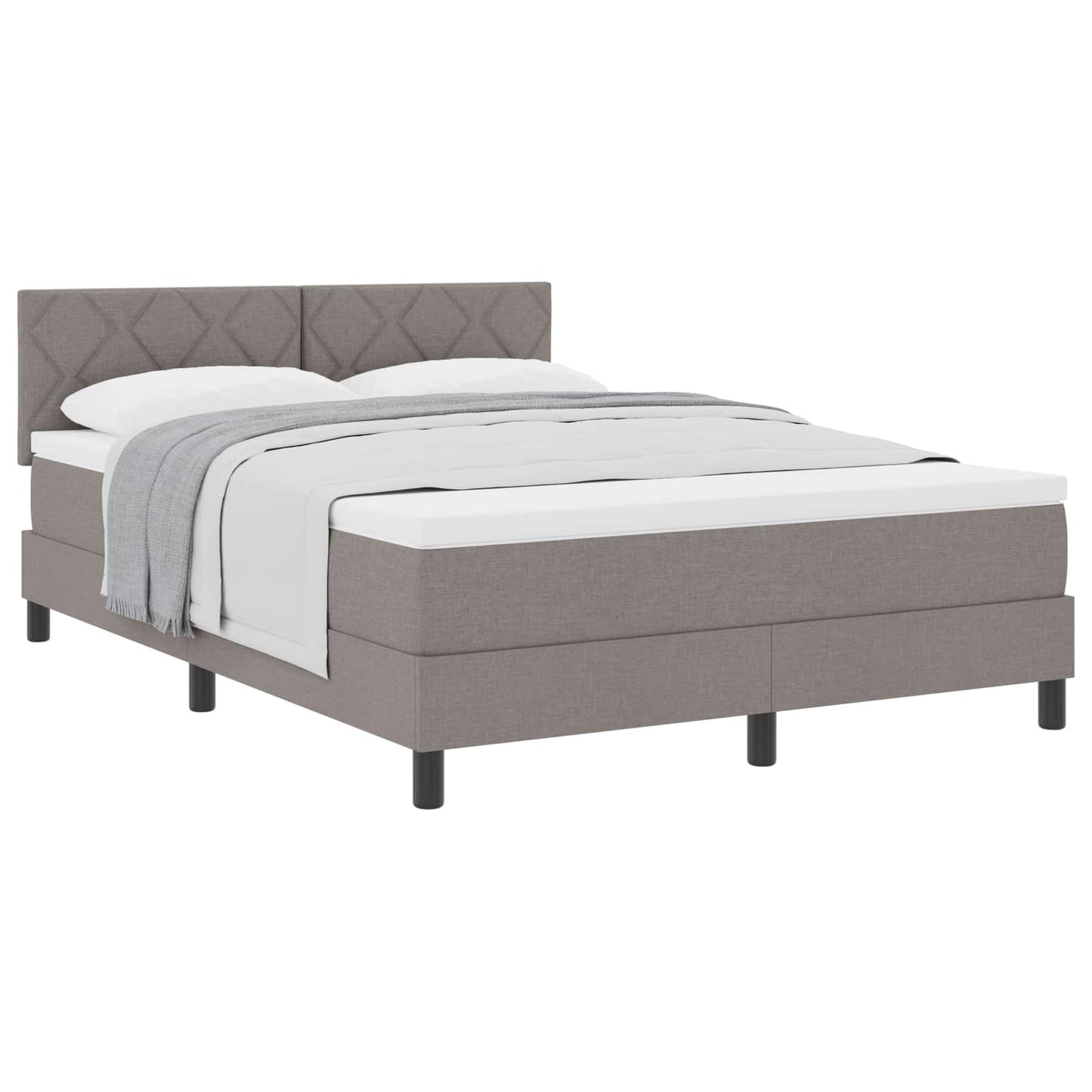 Boxspringbed met hoofdeinde Taupe 160 x 200 cm Stof