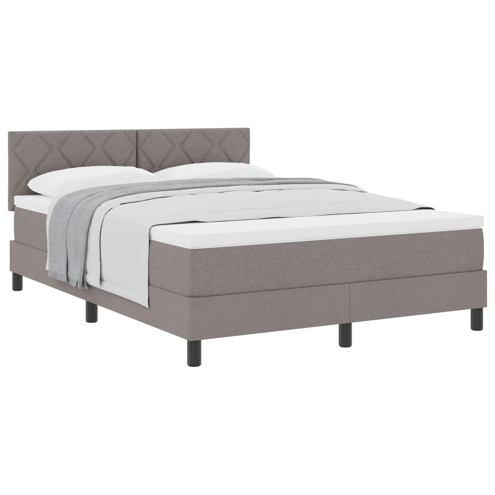 Boxspringbed met hoofdeinde Taupe 160 x 200 cm Stof