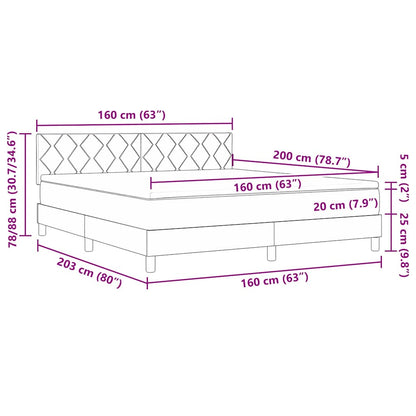 Boxspringbed met hoofdeinde Taupe 160 x 200 cm Stof