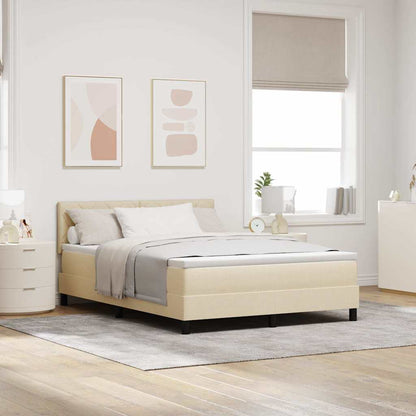 Boxspringbed met kussen met hoofdeinde Crème 160 x 200 cm Stof