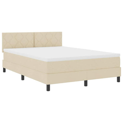 Boxspringbed met kussen met hoofdeinde Crème 160 x 200 cm Stof